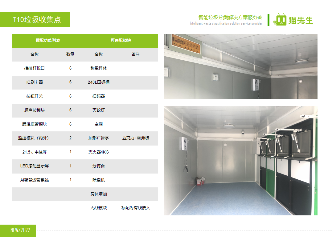 貓先生智能垃圾分類房，定時(shí)定點(diǎn)垃圾收集站 ，垃圾房功能配置