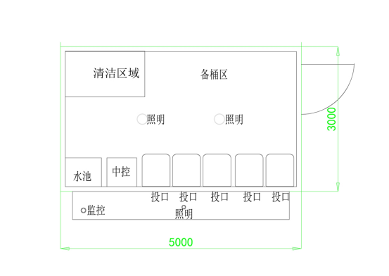 垃圾房尺寸圖，智能垃圾房，垃圾分類收集點，回收站生產(chǎn)廠家，垃圾分類定時定點收集點